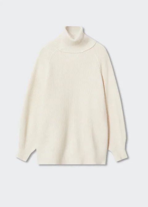 Rolled neck cable sweater | MANGO (UK)