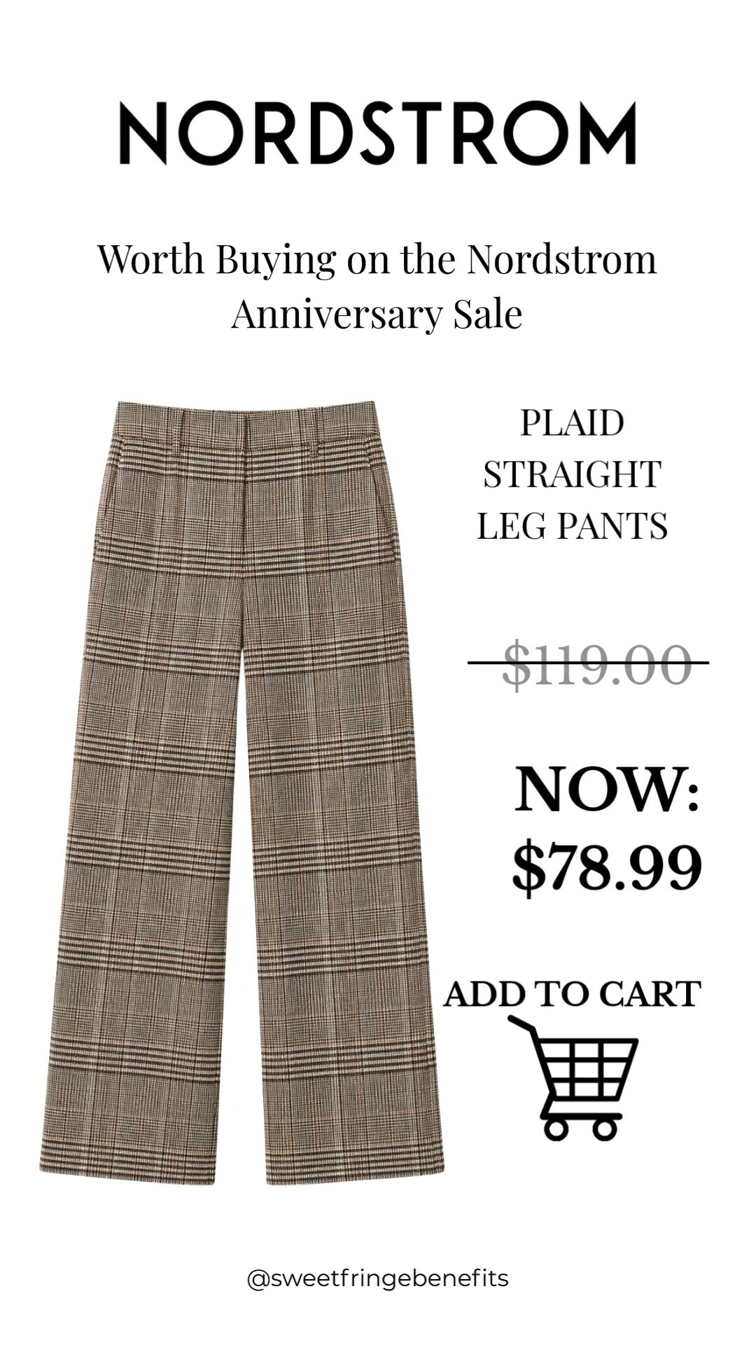 These plaid straight-leg pants are one of my favorite Nordstrom Anniversary Sale finds. 

They're timeless, polished, and easy to style with sweaters, blazers, or a simple tee for effortless fall outfits.

💡 LTK MADE EASY
❤️ Heart = Support my posts!
🔖 Save = Get sale & restock alerts
📋 Lists = Keep favorites organized
📲 Share = Send lists and products to a friend. Hello, Christmas List!
💬 Comment = Ask me anything about sizing or styling. :-) 

 #LTKootd #LTKOver40 #LTKSaleAlert