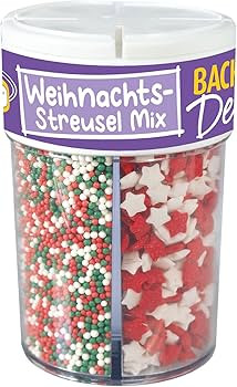Günthart 1 Stück BackDecor Streusel Weihnachten Mix, Zuckerstreusel essbare Streusel Tortendeko... | Amazon (DE)