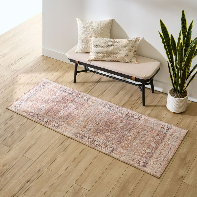 Better Homes & Gardens Brown Diamond Persian Indoor 30" x 84" Runner Rug - Brown/Blue | Walmart (US)