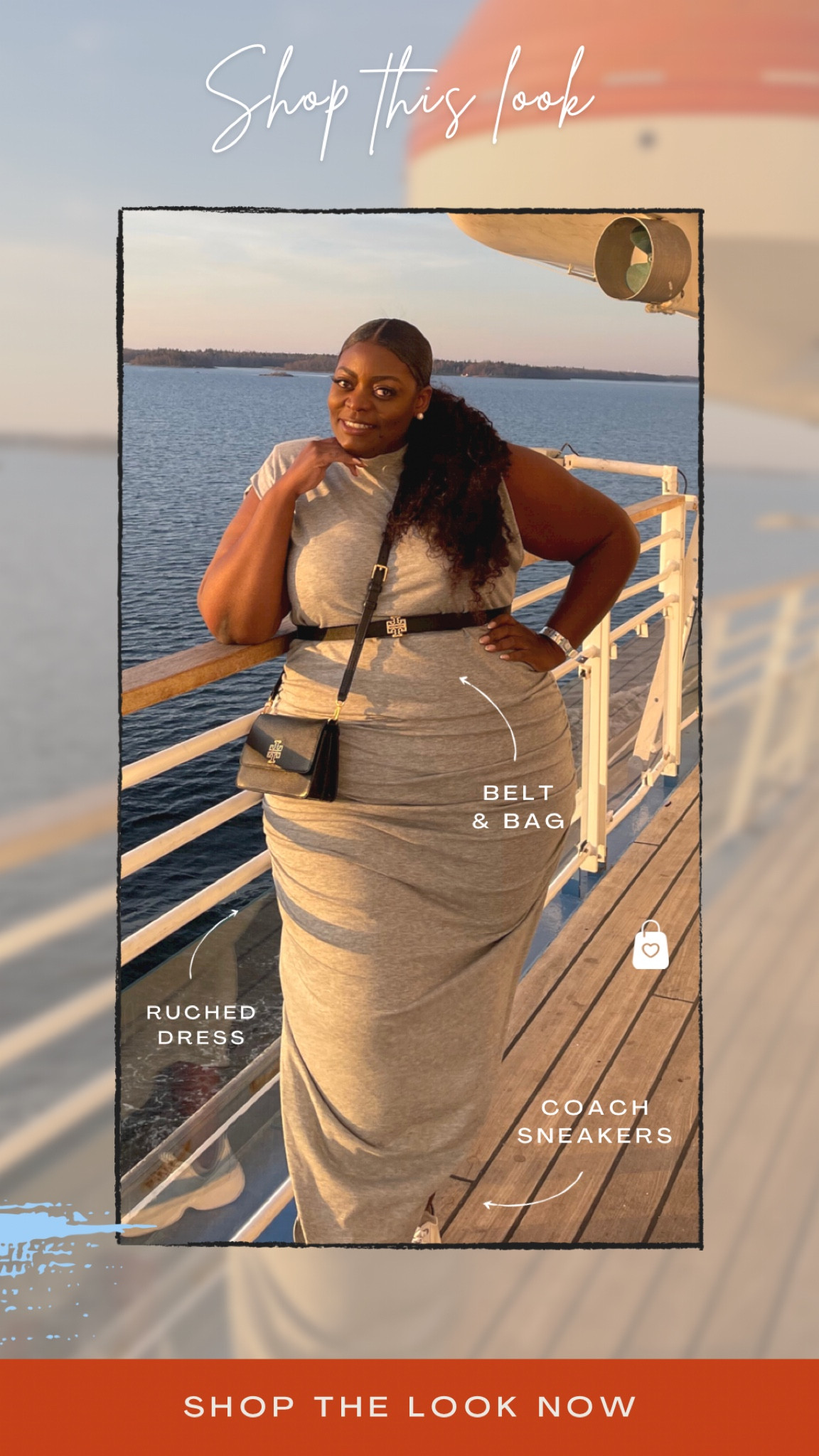 Check out my ruched dress I wore on my recent trip. I paired it with some Coach sneakers, Tory Burch crossbody bag & belt. Sunnies are from my Amazon Storefront  Shop the look or similar .

#LTKcurves #LTKtravel #LTKFind