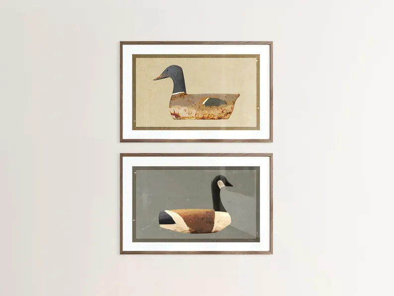 Rustic Waterfowl Art Prints: Outdoorsy Office Decor, Set of 2 - Etsy | Etsy (Global)