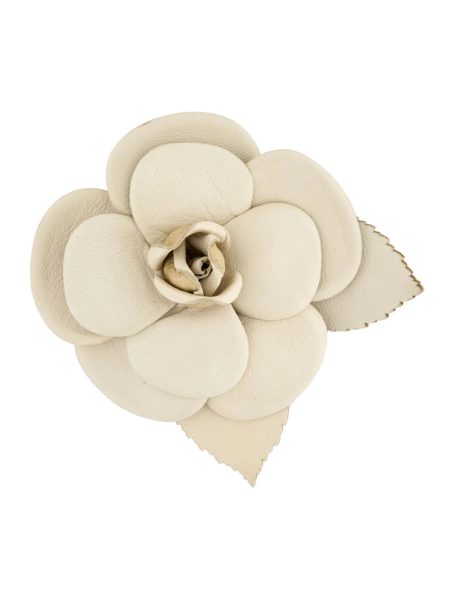 Leather Camellia Brooch | The RealReal