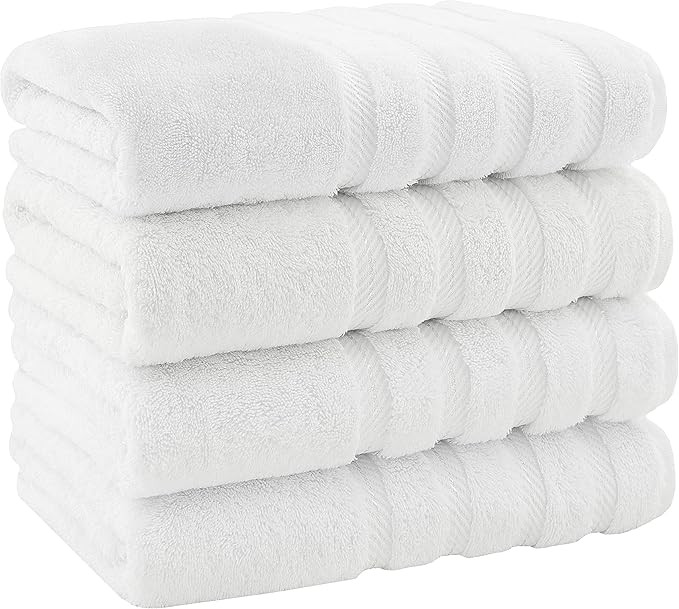 American Soft Linen 4 Piece Bath Towel Set, 100% Turkish Cotton Bath Towels for Bathroom, 27x54 i... | Amazon (US)