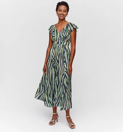 Longue robe imprimée Femme - Rayé écru | Promod (FR)