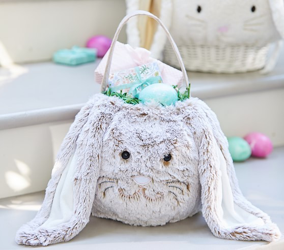 Long Ear Fur Bunny Easter Treat Bucket | Pottery Barn Kids