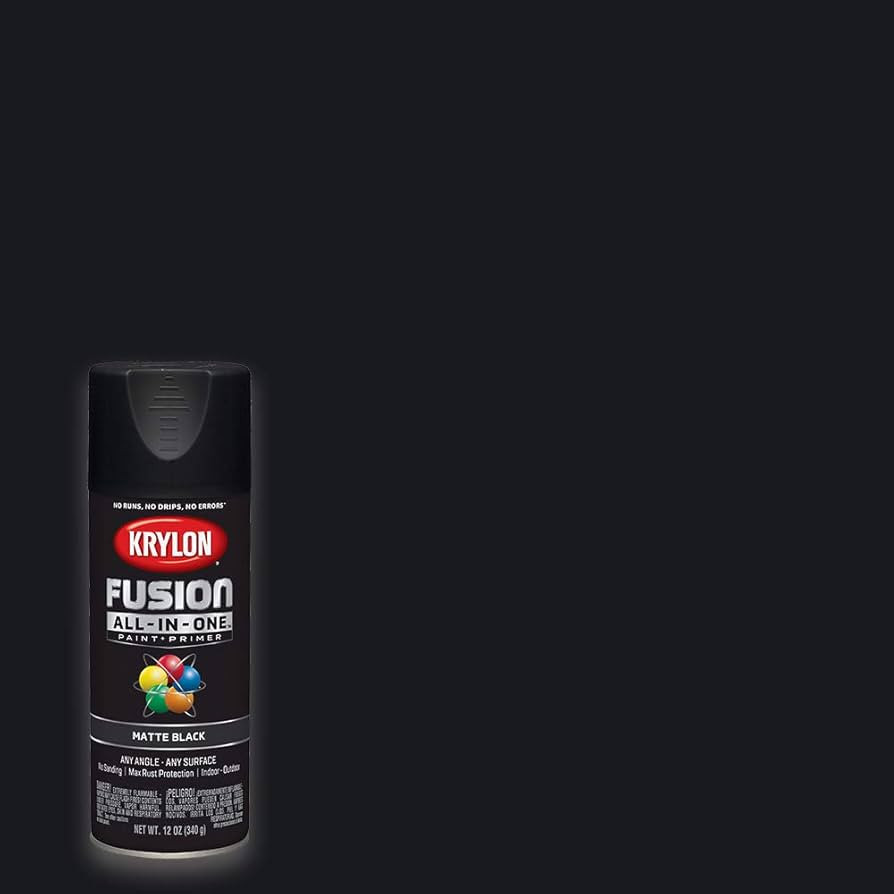 Krylon K02754007 Fusion All-in-One Spray Paint, Black, 12 Ounce (Pack of 1) | Amazon (US)