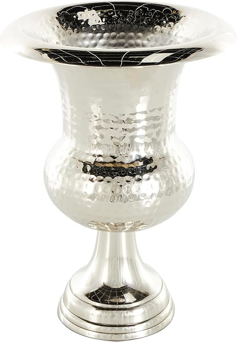 Deco 79 Aluminum Metal Decorative Vase Goblet Inspired Hammered Centerpiece Vase, Flower Vase for... | Amazon (US)
