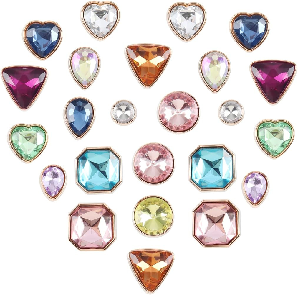 26 Pcs Jewelry Shoe Charms Accessories Decoration, Bling Gems Shoe Charms, Rhinestone Crystal Sho... | Amazon (US)