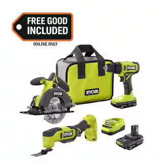 ONE  18V Cordless 2 Tool Combo Kit w/ Drill/Driver, Circular Saw,  Multi Tool, 2  1.5 Ah Ba... | The Home Depot