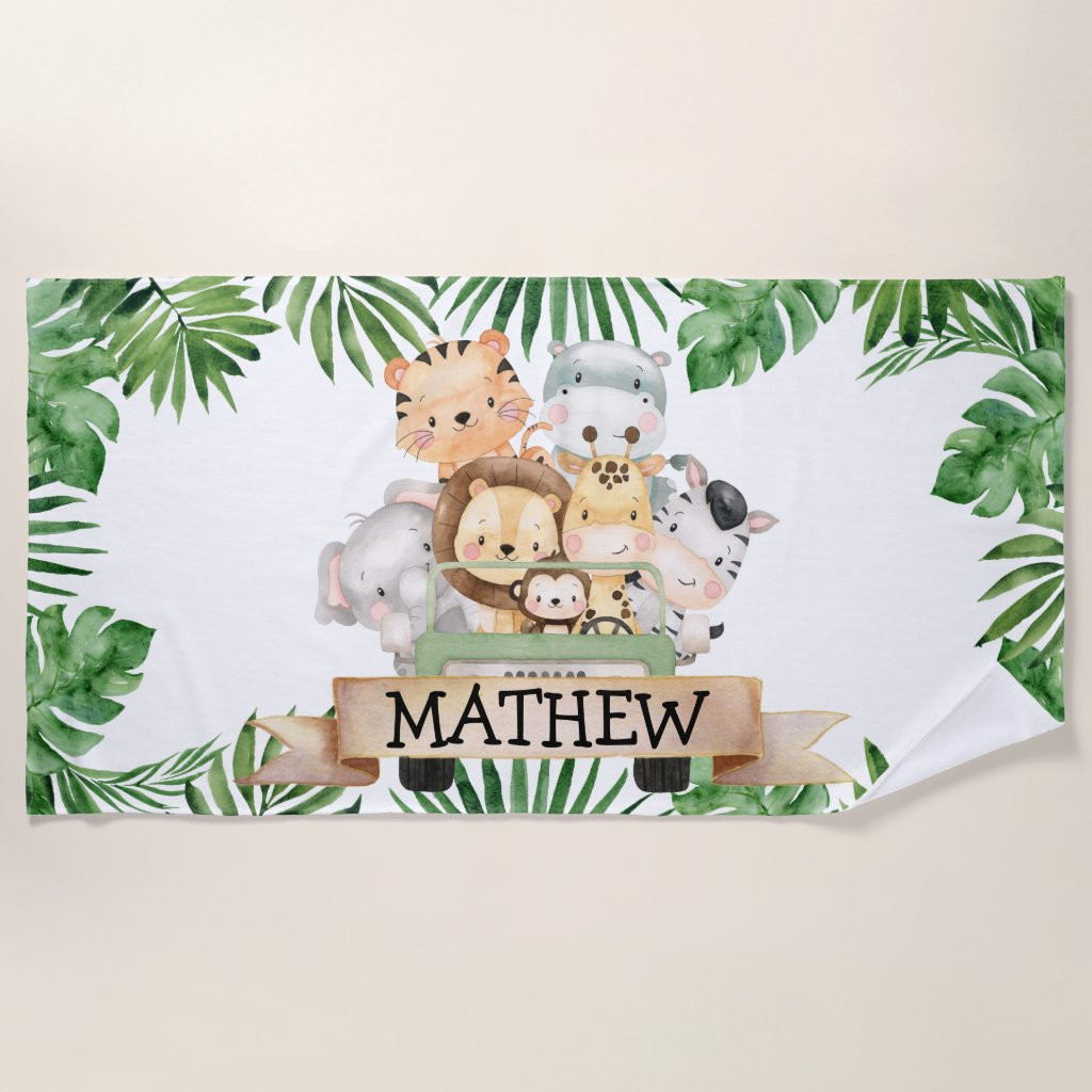 Jungle Safari Kids Beach Towel | Zazzle