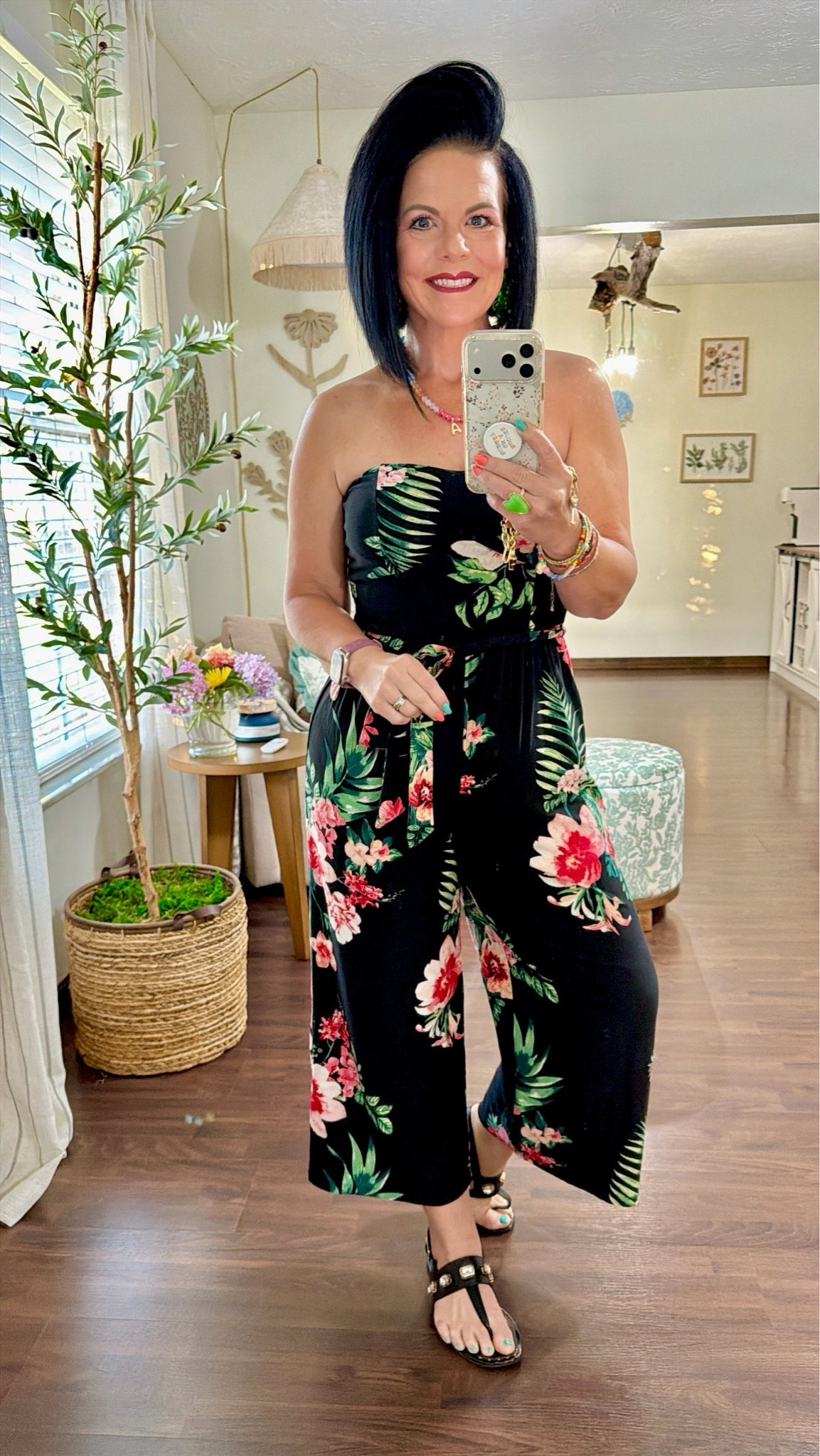 Back of the closet find means I can’t link but did want to link my accessories 
My jumpsuit is from Walmart back in the days by No Boundaries 

Loving my new Apple Watch bands Xtreme 6 Pack Silicone Floral Watch Bands for Apple, Samsung & Garmin - Waterproof & Lightweight 

Time and Tru Goldtone Multicolored Bead Initial "A" Necklace

#LTKootd #LTKOver40 #LTKPetite