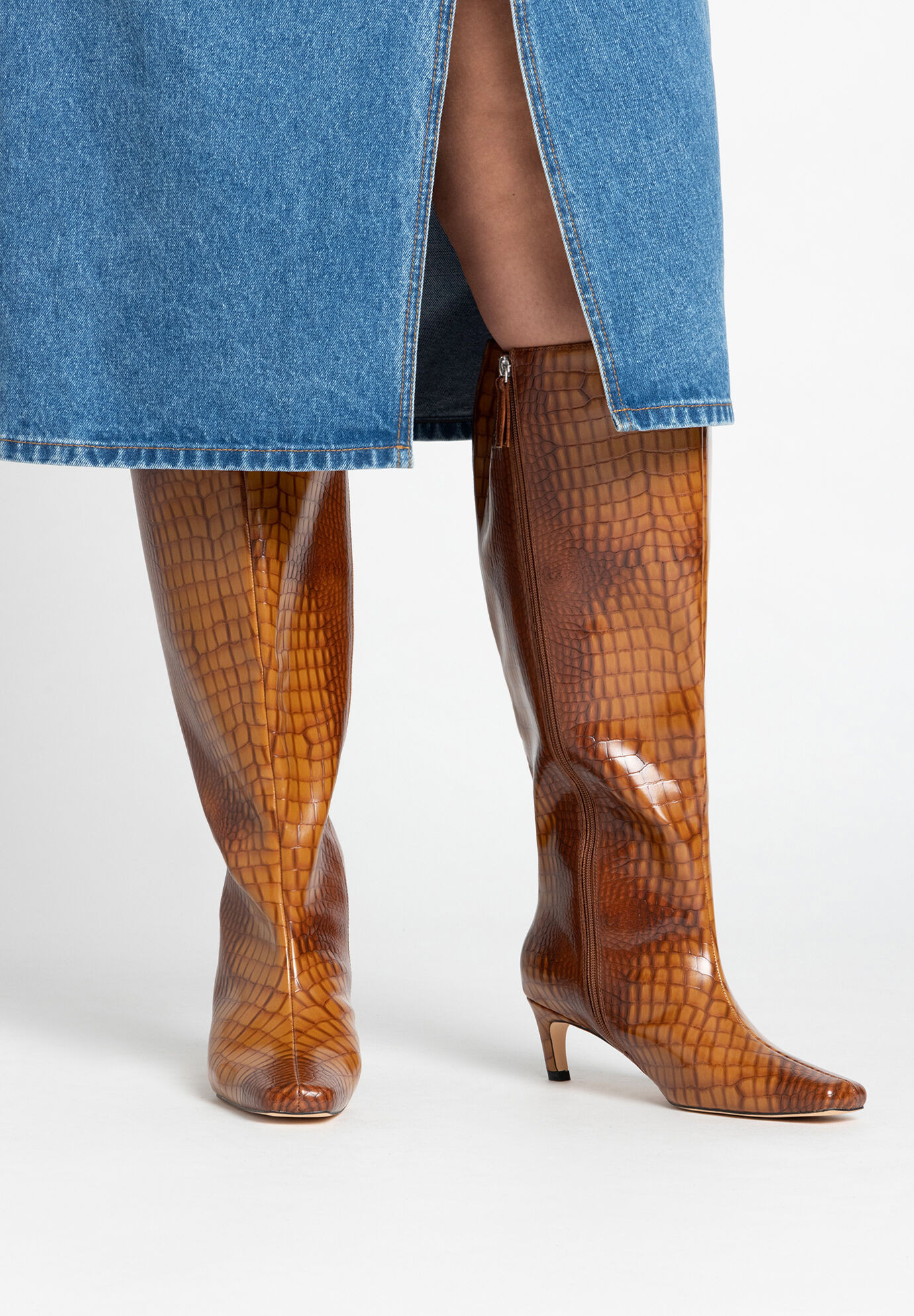 Straight Shaft Boot with Kitten Heel | Eloquii