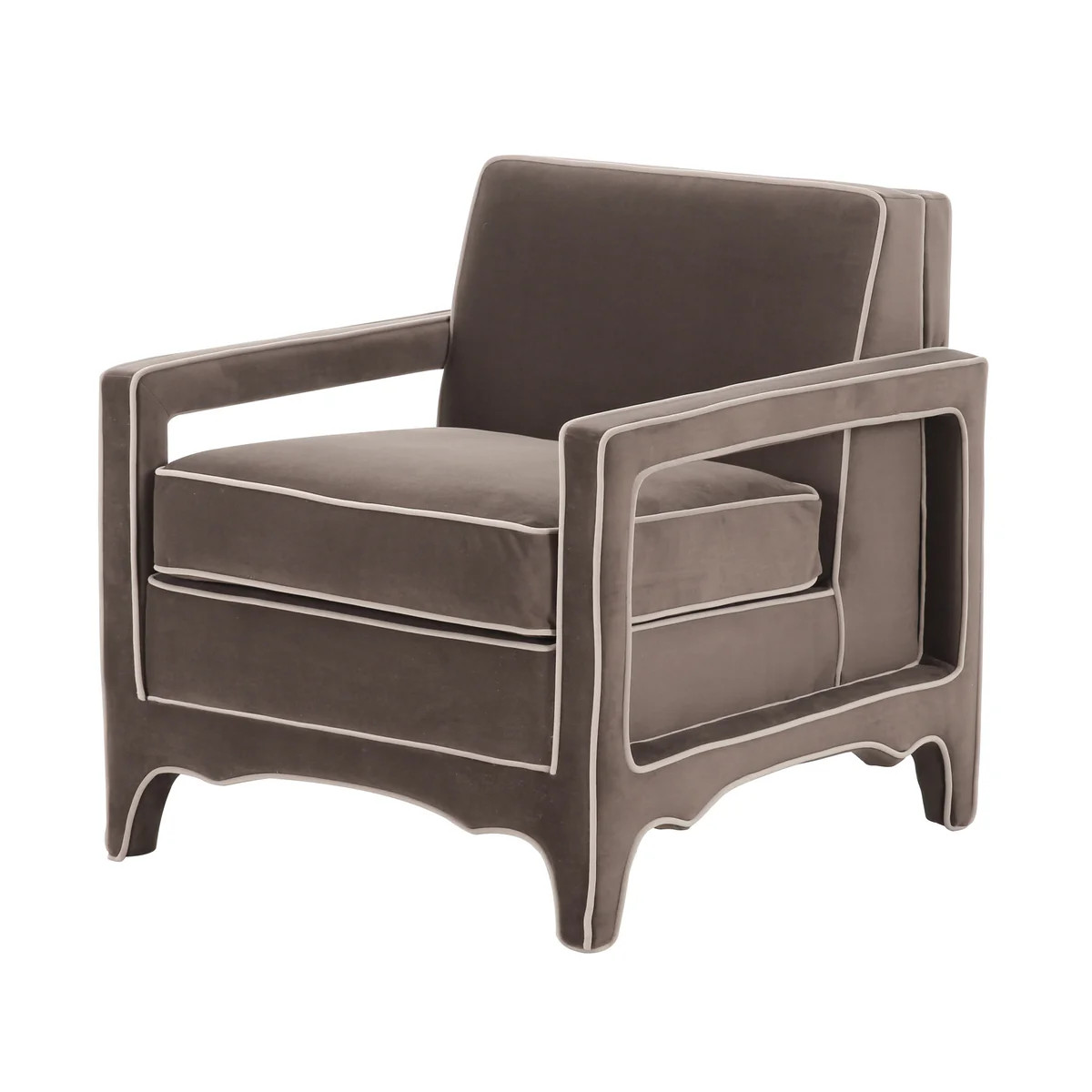 Cary Chair in Mocha | Modern Velvet Armchair | Scout Design Studio