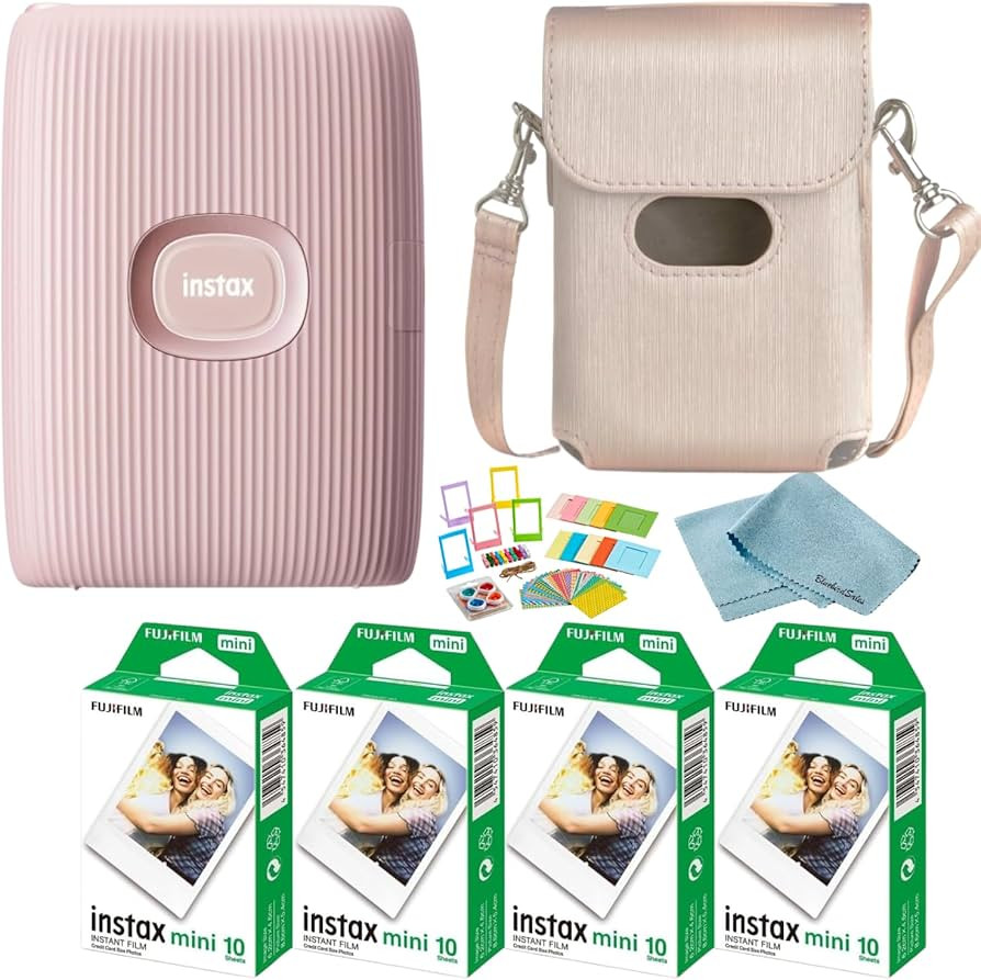 Fujifilm Instax Mini Link 2 Smartphone Printer + Fuji Instax Mini Film (40 Sheets) - BluebirdSale... | Amazon (US)