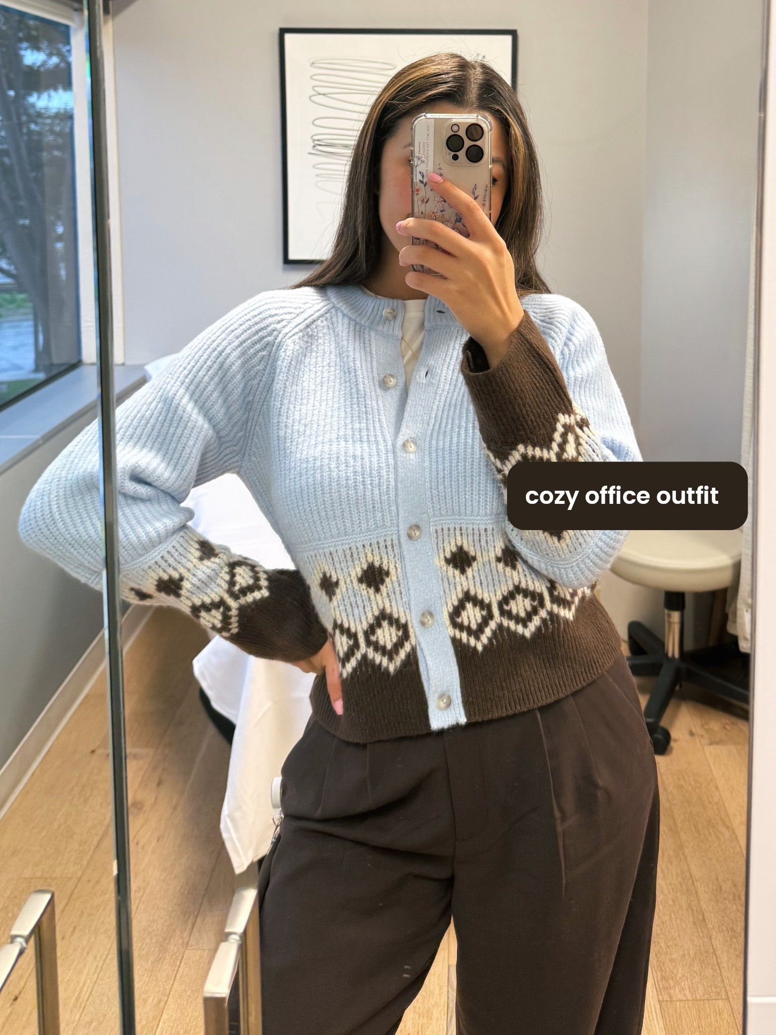 Cozy office outfit / business casual / teacher outfit 

Cardigan - xs, super warm 
White tshirt - everlane xs 
Trousers - size 27 regular curve love 
Sophiya jewelry necklace 

#LTKWorkwear #LTKFindsUnder100