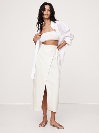 Linen Wrap Maxi Skirt | Banana Republic (US)