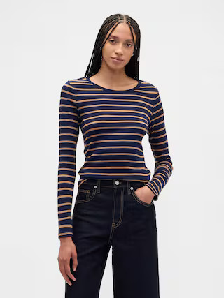 Modern Ribbed Stripe Crewneck T-Shirt | Gap Factory