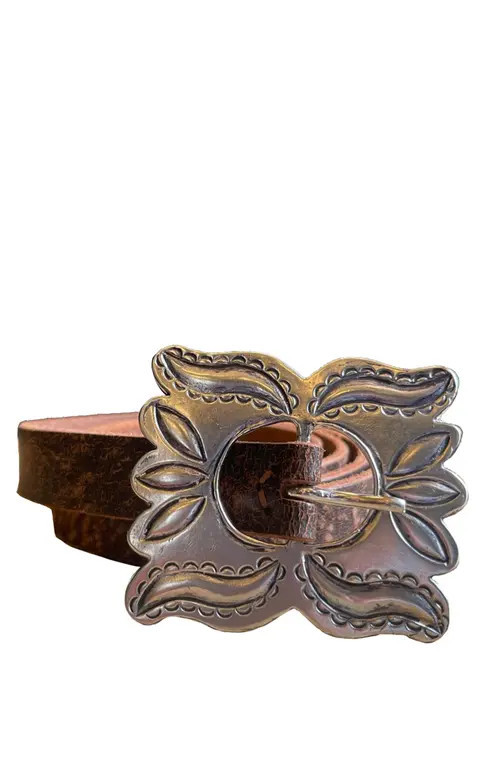 Fortela Butterfly Leather Belt in Brown at Nordstrom, Size 105 | Nordstrom
