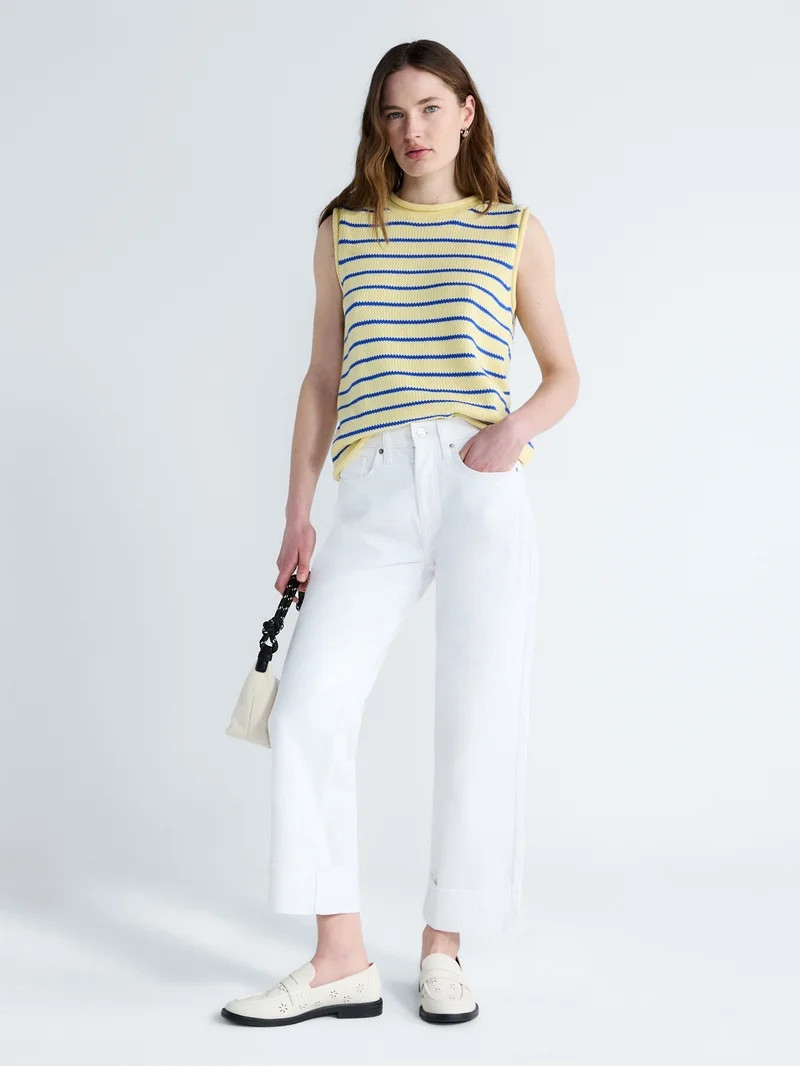 Free Assembly Women's High Rise Straight Cropped Jeans, Sizes 0-18 - Walmart.com | Walmart (US)