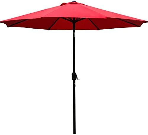 Sunnyglade 9' Patio Umbrella Outdoor Table Umbrella with 8 Sturdy Ribs (Red) | Amazon (US)