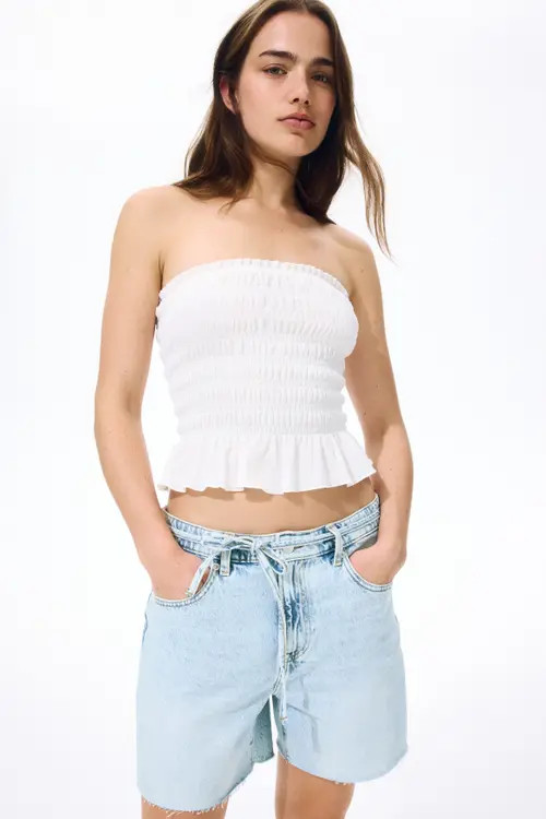 H&M Denim Shorts in Light Denim Blue at Nordstrom, Size 18 | Nordstrom