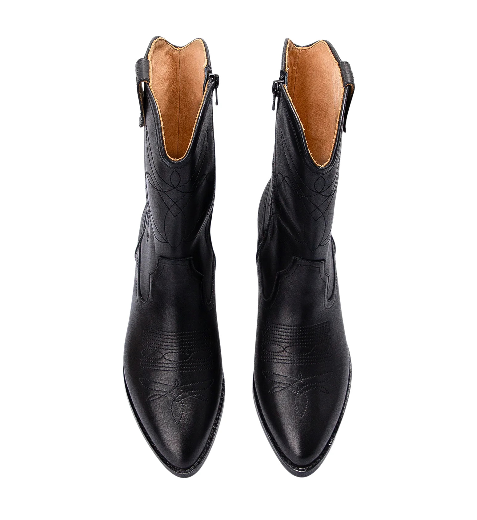 Black Leather Flat Boots | Bared Footwear