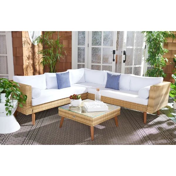 Chicago Outdoor 4 Piece Sectional Seating Group with Cushions | Wayfair Professional