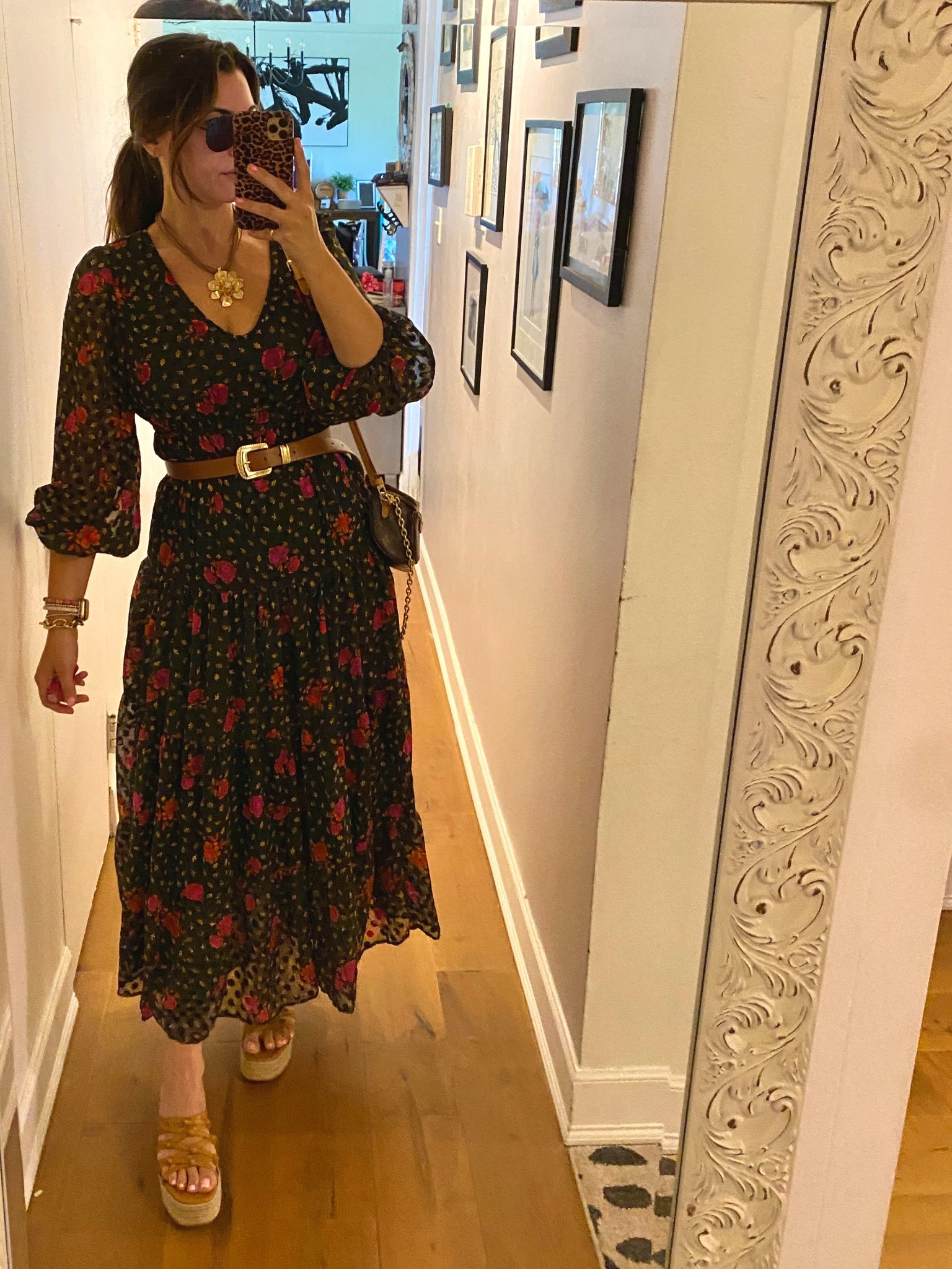 Linking what I could if my outfit. Including a short dress version of this green floral maxi dress. Paired with a belt from Amazon, platform espadrilles sandals (so comfy and half off on sale!), and floral jewelry. 

Spring outfit, summer dress, sandals, sale alert, boho outfit 

#LTKSaleAlert #LTKFindsUnder50 #LTKShoeCrush