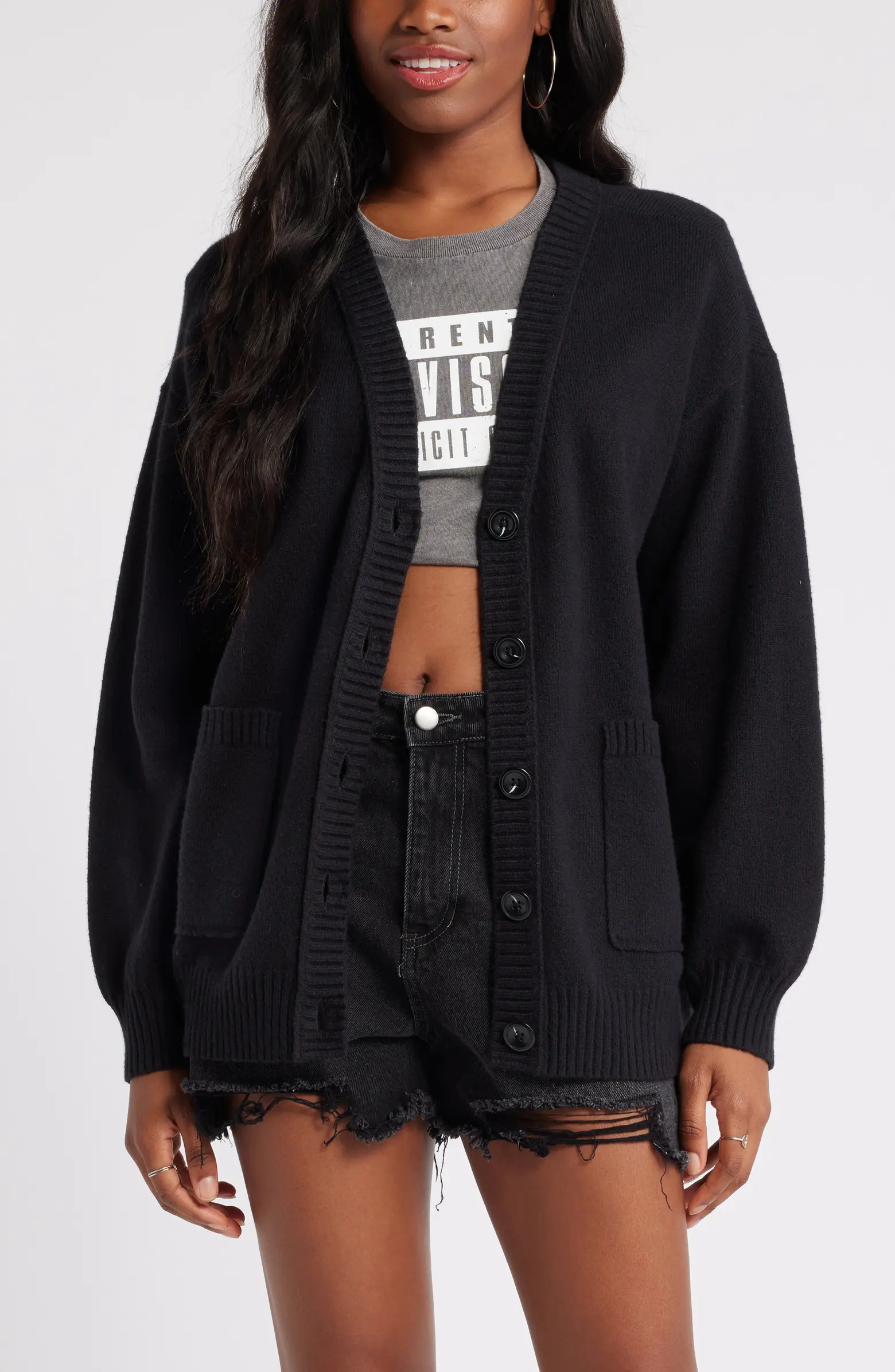 BP. Oversize Front Pocket Cotton Blend Cardigan | Nordstrom | Nordstrom