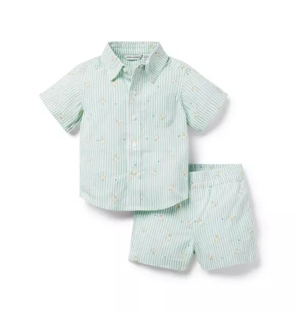 Baby Linen-Cotton Cabana Matching Set | Janie and Jack