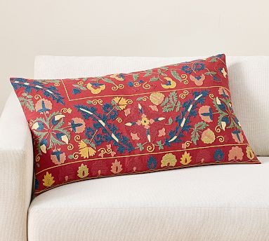 Alessia Suzani Lumbar Pillow | Pottery Barn (US)