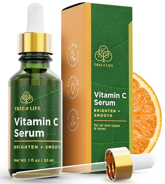 Tree of Life Vitamin C Serum For Face - Brightening Face Oil for Dark & Age Spots - For Dry & Sen... | Amazon (US)