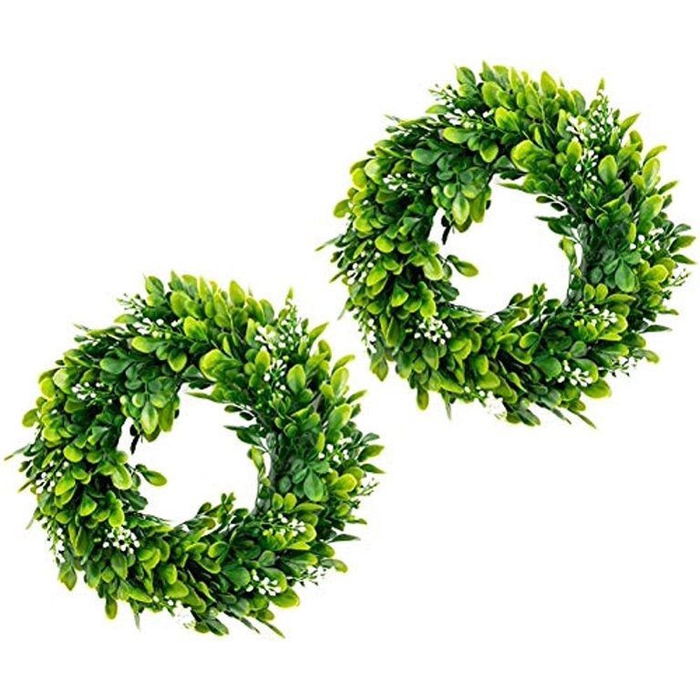 bhappy Small Boxwood Wreath 10 inch with Fruits Small Artificial Greenery Wreath Mini Centerpiece... | Walmart (US)