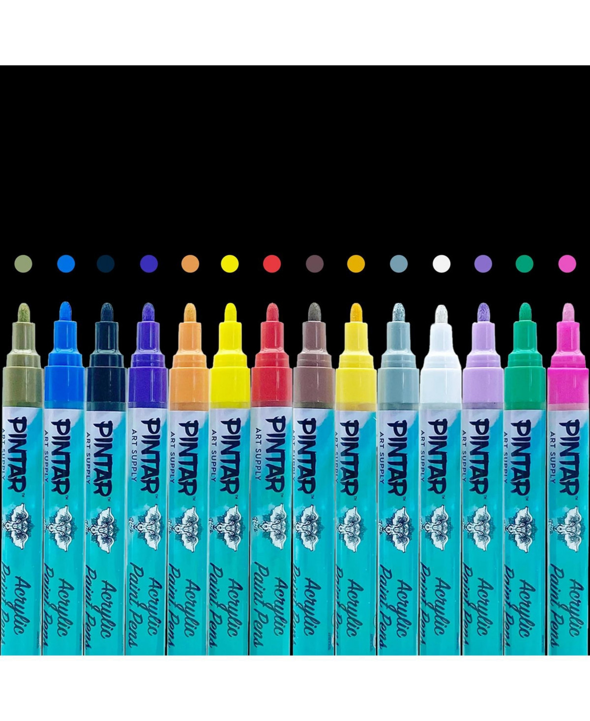 Pintar Acrylic Paint Markers Medium Point - Medium Point Paint Markers - Acrylic Paint Markers Set - Pack of 14, 5.0 mm - Multicolor | Macy's