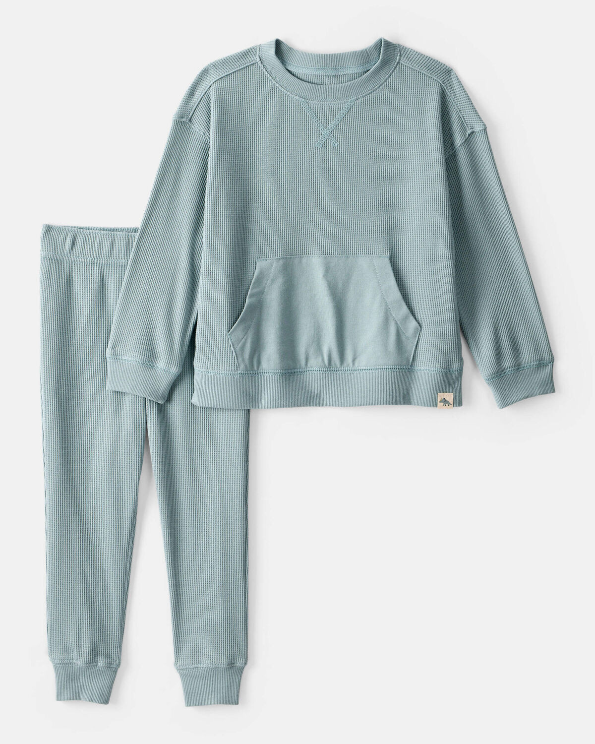 Toddler Boy Waffle Knit Long-Sleeve Tee & Pant Set - Green | Carter's Inc