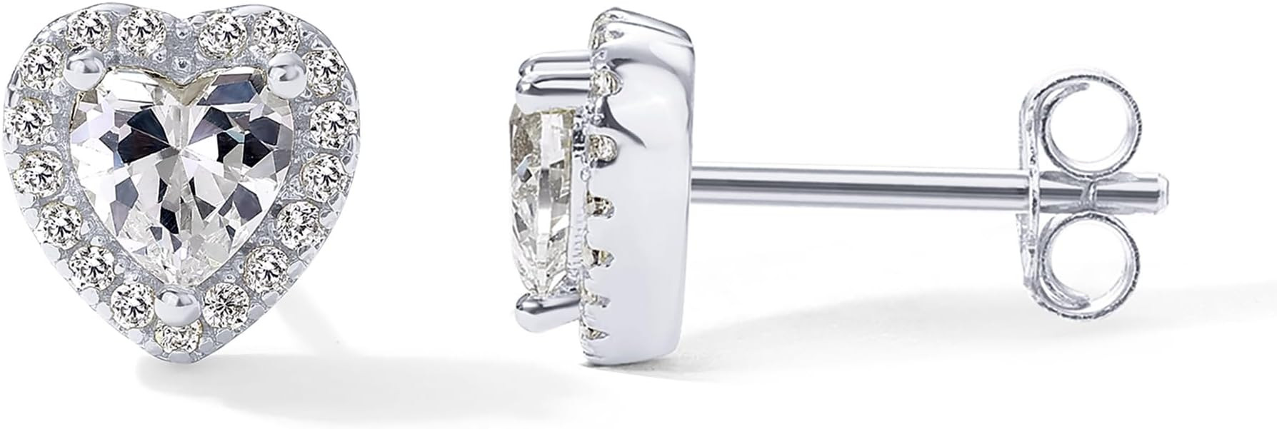 PAVOI 14K Gold Plated 925 Sterling Silver Post Brilliant Round Faux Diamond Halo Earrings - Premi... | Amazon (US)