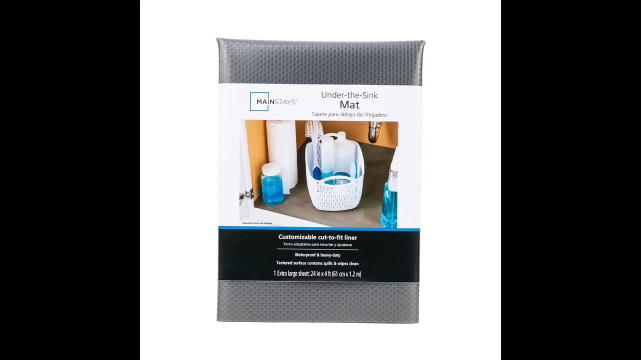 Mainstays Under-the-Sink Shelf Liner, Black, 24 in. x 4 ft. Roll | Walmart (US)
