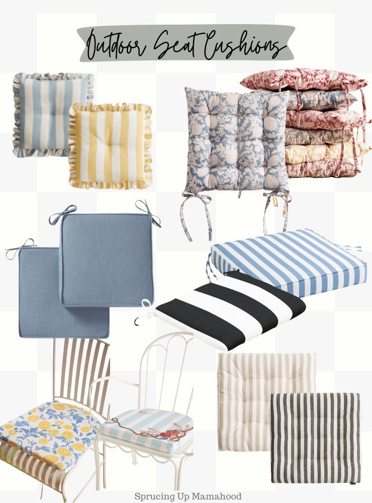 Cute and water resistant outdoor seat cushions for dining chairs! Perfect for a summer patio refresh 

#LTKSeasonal #LTKHome