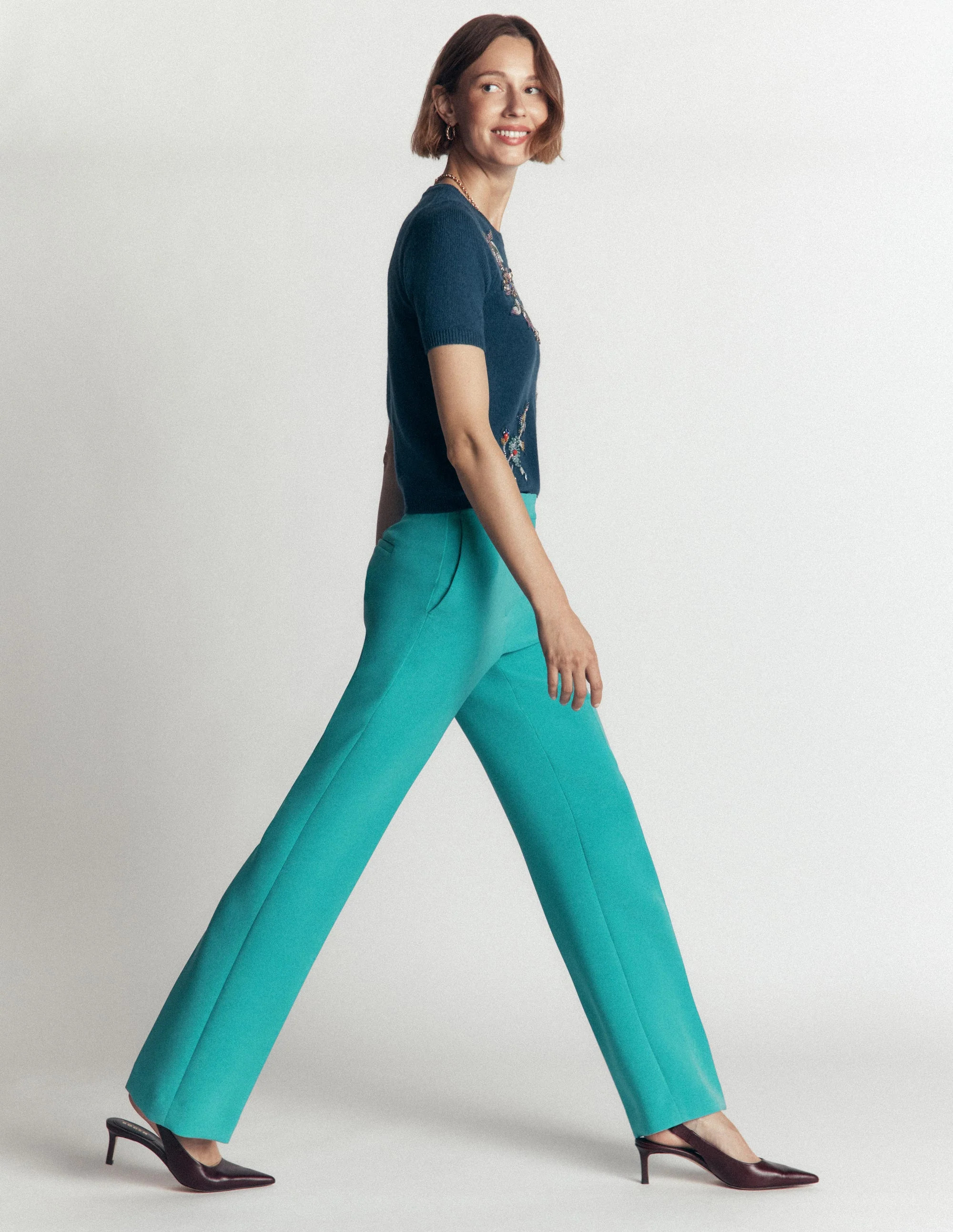 Fitzrovia Tailored Trousers-Glaze Blue | Boden UK