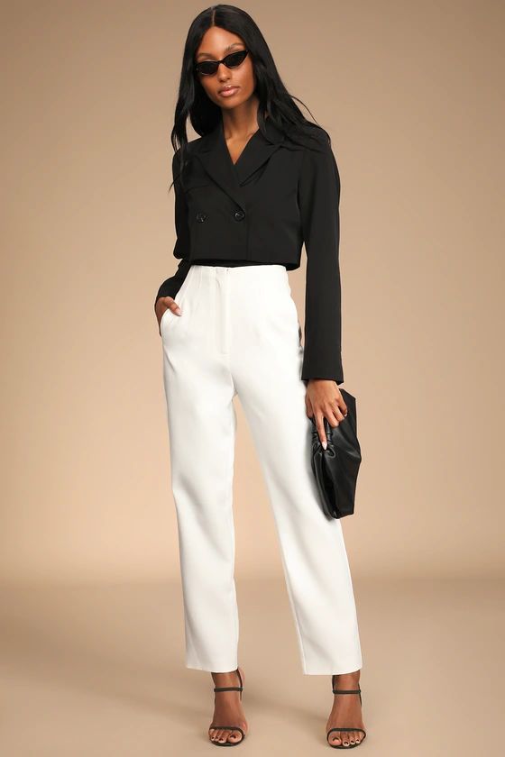 Build Your Dreams Ivory Straight Leg Trouser Pants | Lulus