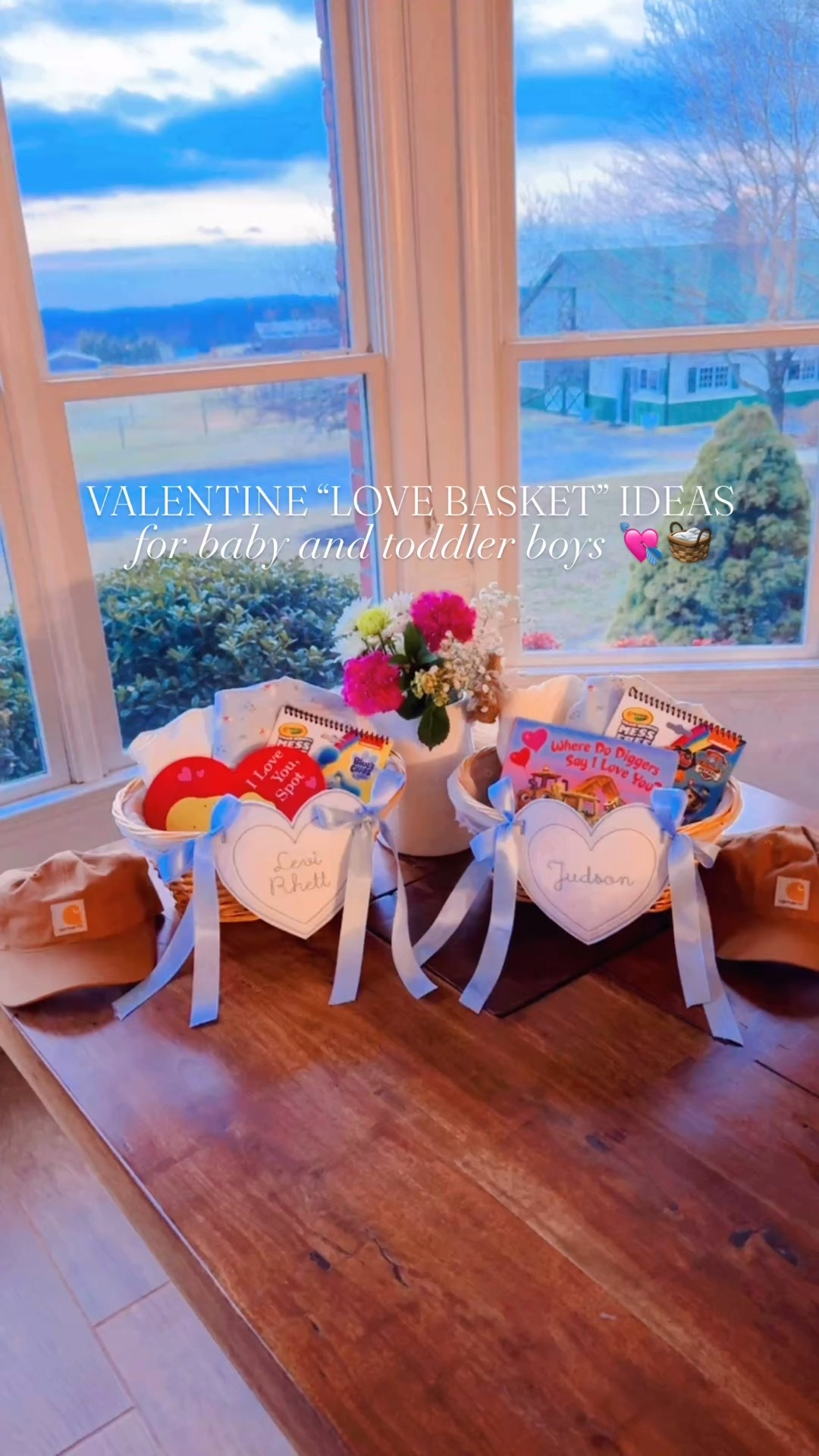 Oh how I love making the holidays oh so special for my little ones!! 🤱💘🥰🧺💖👶🏼 #valentinesbaskets #lovebaskets #valentineswithlittles #valentinesdaygiftideas #valentinesbasketideas 

I had an absolute blast 🤩 putting together these cutie 🥰 little “love baskets” 💘🧺 for my babies 🤱👶🏼 and love how they came together!! 🫶🏽 Oh and these precious embroidered 🧵🪡 heart bows 🎀 are from my sweet friend Emma over at @littleabner - such a special keepsake piece!! 🤗

I linked 🔗 everything I found (matching @carharrt ball caps for the farm 🚜, adorable matching jammies 🥰, “mess free” @crayola coloring pads 🎨, valentines books 📚, and their adorable baskets 🧺, too!!) 🧢🖍️👕📖 over on my LTKit shop for y’all to easily shop there 🛒🛍️ - and you should have plenty of time to still get it in time for Valentine’s Day 💘 (a week from tomorrow 😍)!! Happy “love month,” y’all!! 💝

Comment “links” below 👇🏽 and I’ll send them all your way!! 🔗💘