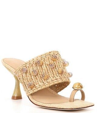 Antonio Melani x Style by Simkins Hudson Woven Raffia Toe Thong Mule Sandals | Dillard's | Dillard's