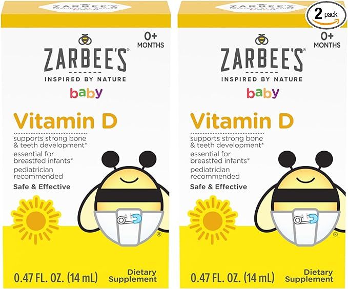 Zarbee's Vitamin D Drops for Infants, 400IU (10mcg) Baby & Toddler Liquid Supplement, Newborn & U... | Amazon (US)