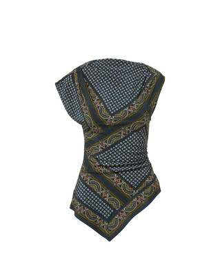 Veronica Beard Yvonne Asymmetric Top Heritage Navy Multi | Veronica Beard