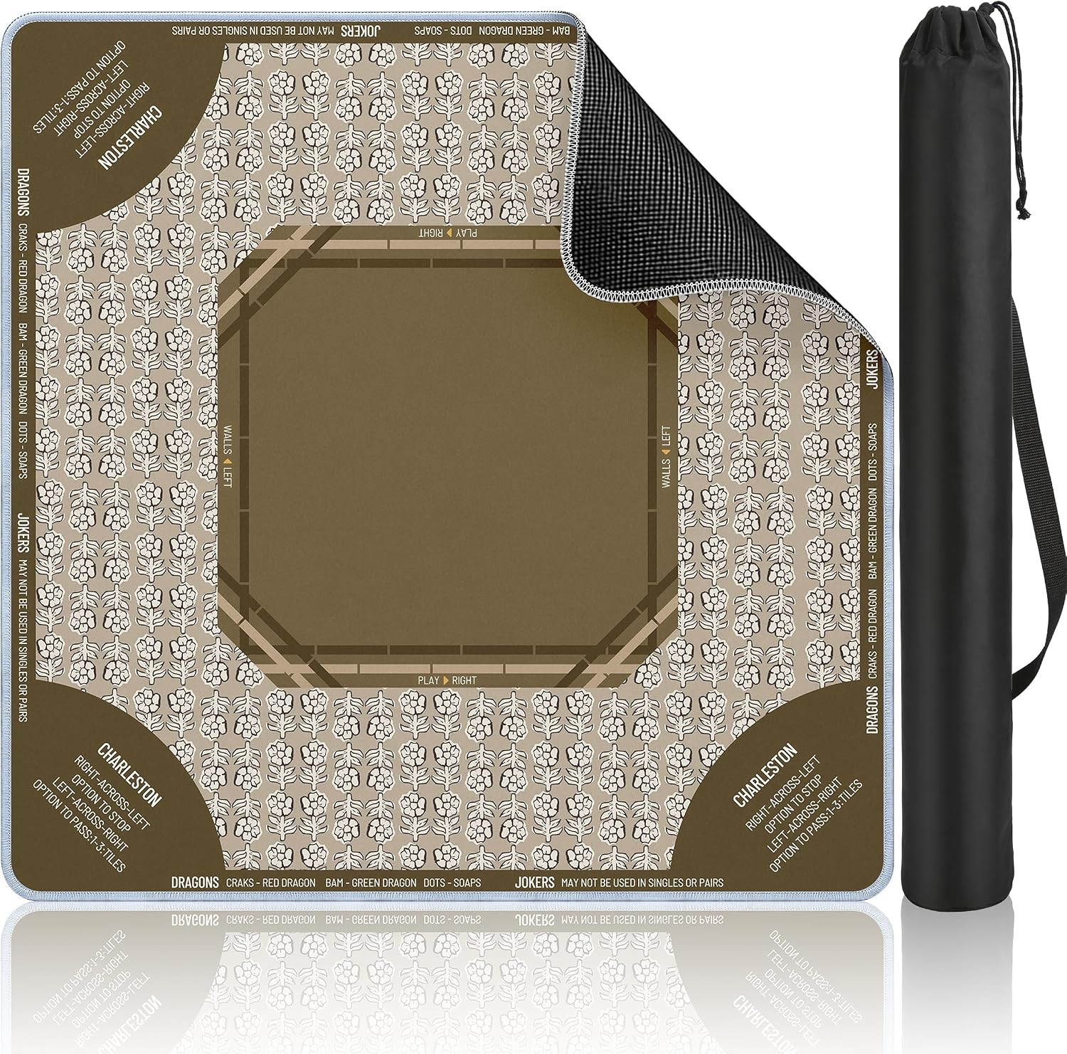Mahjong Mat Mah Jong Table Mat Accessories, 31.5"x31.5", Brown | Amazon (US)