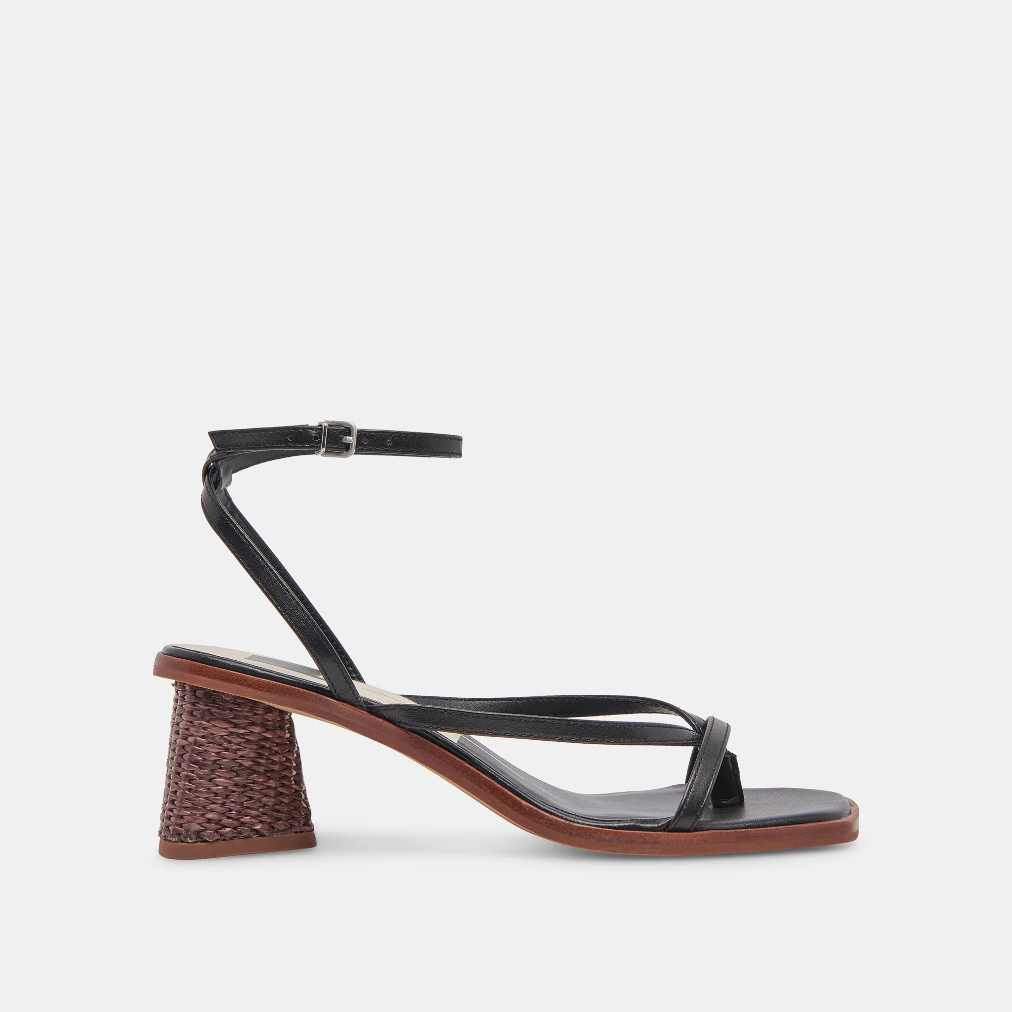 Banita Wide Sandals Black Leather | Leather Heels | DolceVita.com
