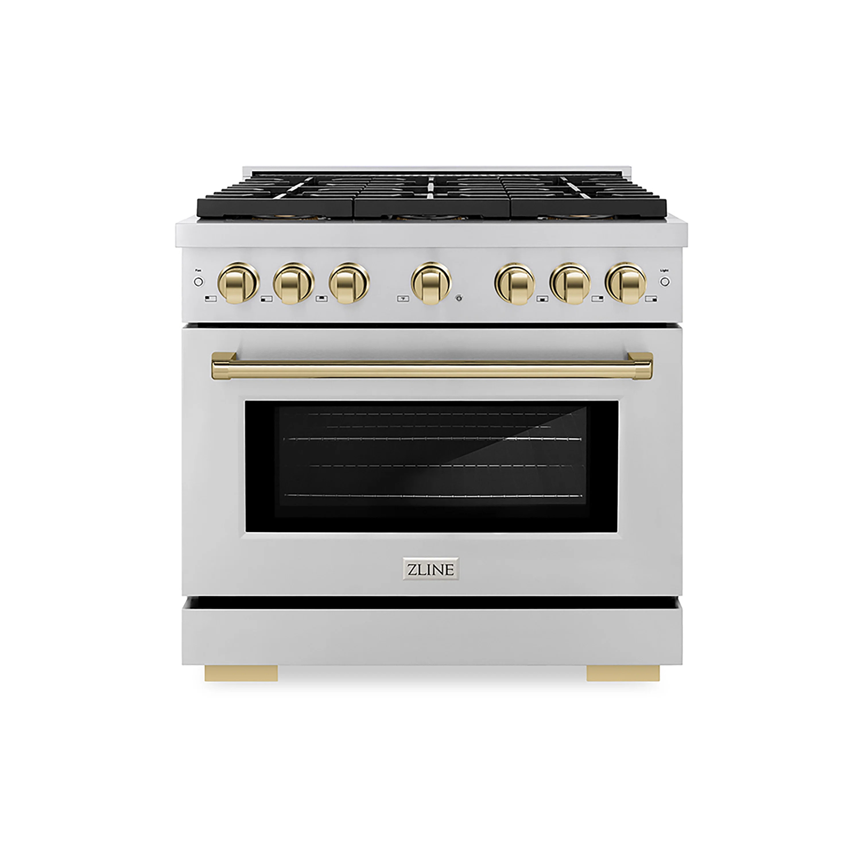 ZLINE Autograph 36 in. Paramount Gas Range with 6 Burner DuoPro Cooktop & Polished Gold Accents P... | Wayfair North America
