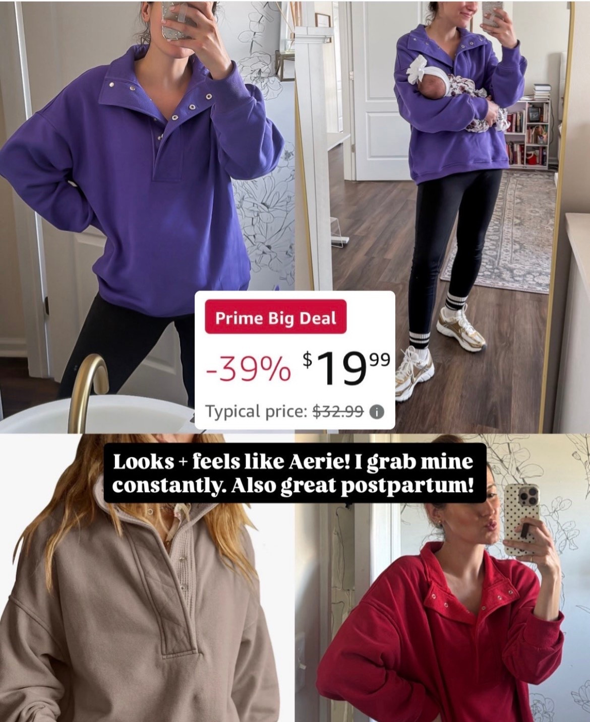 Prime day find - snap front pullover that looks like aerie!