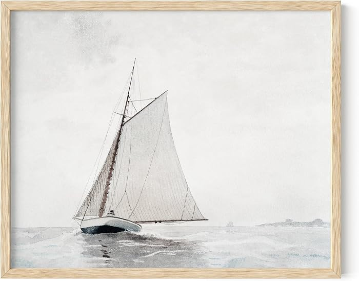 HAUS AND HUES Sailboat Wall Art - Vintage and Modern Frame Wall Art Collection, Nautical wall art... | Amazon (US)